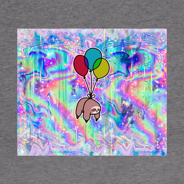 Balloon Sloth Rainbow Holographic by saradaboru